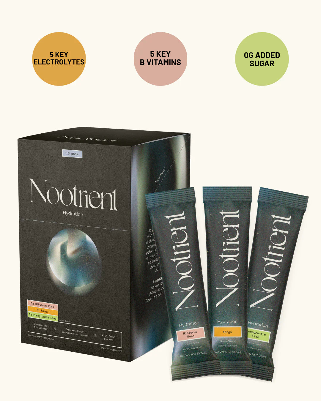Hydration Electrolyte Sticks – 15 Pack – Flavor Variety | Nootrient